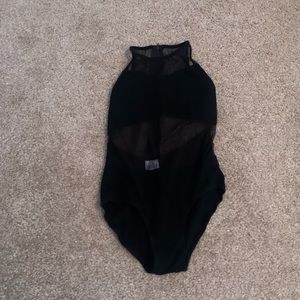 Black mesh leotard